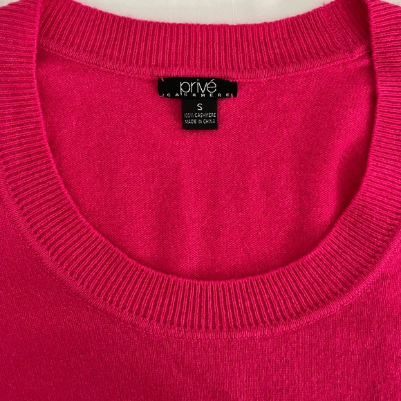 Prive Cashmere Scoopneck Sweater in Pink Size Small - Picture 3 of 6